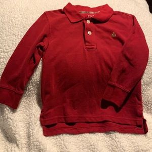 Red GAP Boys 3T Long Sleeve Polo Style shirt. Excellent condition